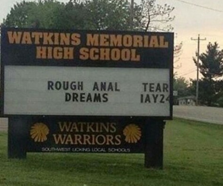 Messed Up High School Sign