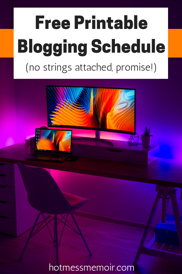 Printable blogging schedule